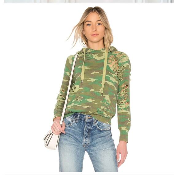 NWOT NSF x Revolve Lisse Distressed Camo Pullover Hoodie - Picture 1 of 5